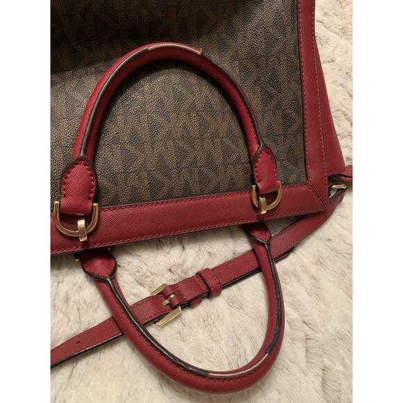 Michael Kors Purse Burgundy And Chocolate - Picture 9 of 13